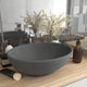 VIDAXL WASHBAIN OVAL 40x33 cm Keramikmatte dunkelgrau