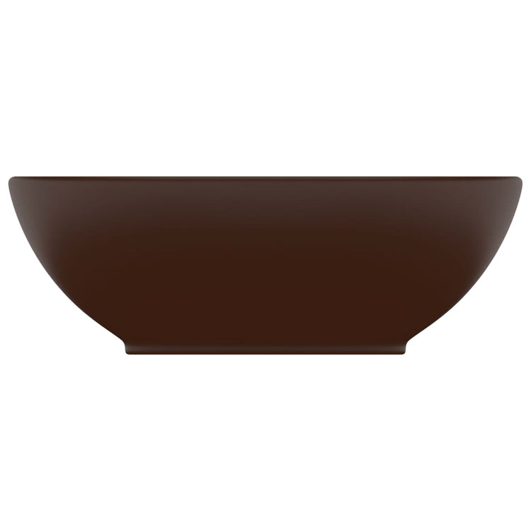 VIDAXL WASHBAIN OVAL 40x33 cm Keramik Matt Dunkelbraun
