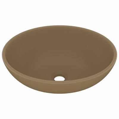 VIDAXL WASHBAIN OVAL 40x33 cm Keramikmattencreme