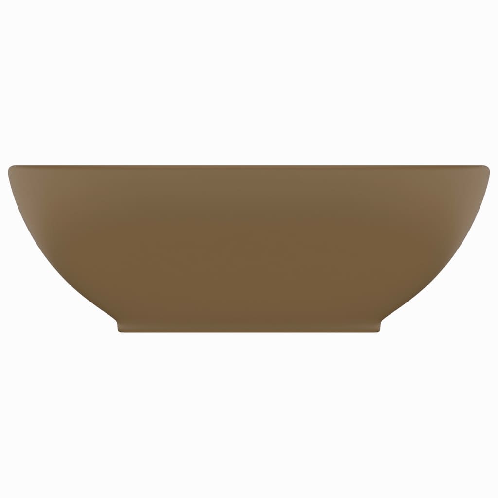 VIDAXL WASHBAIN OVAL 40x33 cm Keramikmattencreme