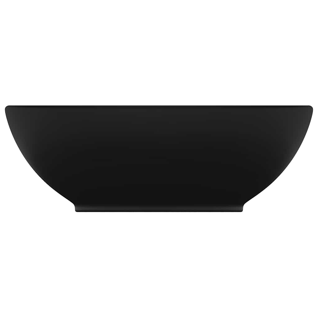 VIDAXL WASHBAIN OVAL 40x33 cm Keramikmattschwarz