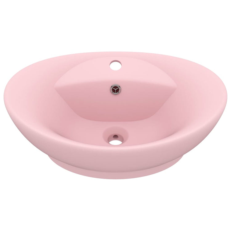 Vidaxl -Waschbecken mit Landung oval 58,5 x 39 cm Keramik Satpoze