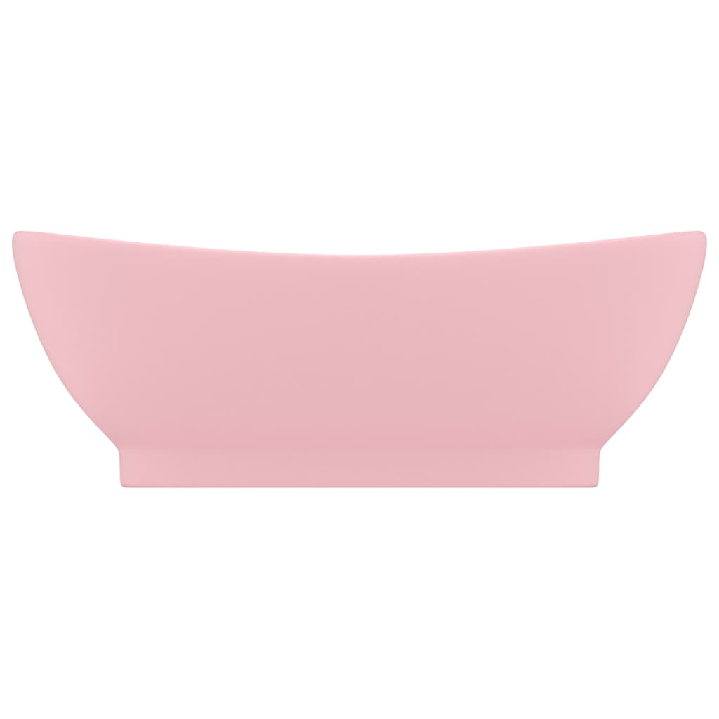 Vidaxl -Waschbecken mit Landung oval 58,5 x 39 cm Keramik Satpoze
