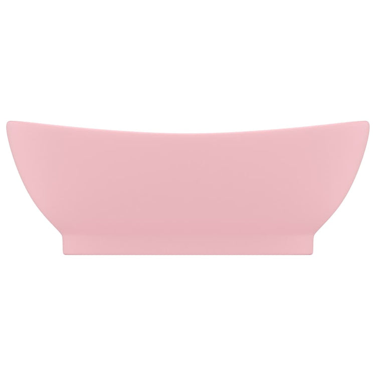 Vidaxl -Waschbecken mit Landung oval 58,5 x 39 cm Keramik Satpoze