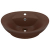 Vidaxl -Waschbecken mit Landung oval 58,5 x 39 cm Keramik Matt Dunkelbraun