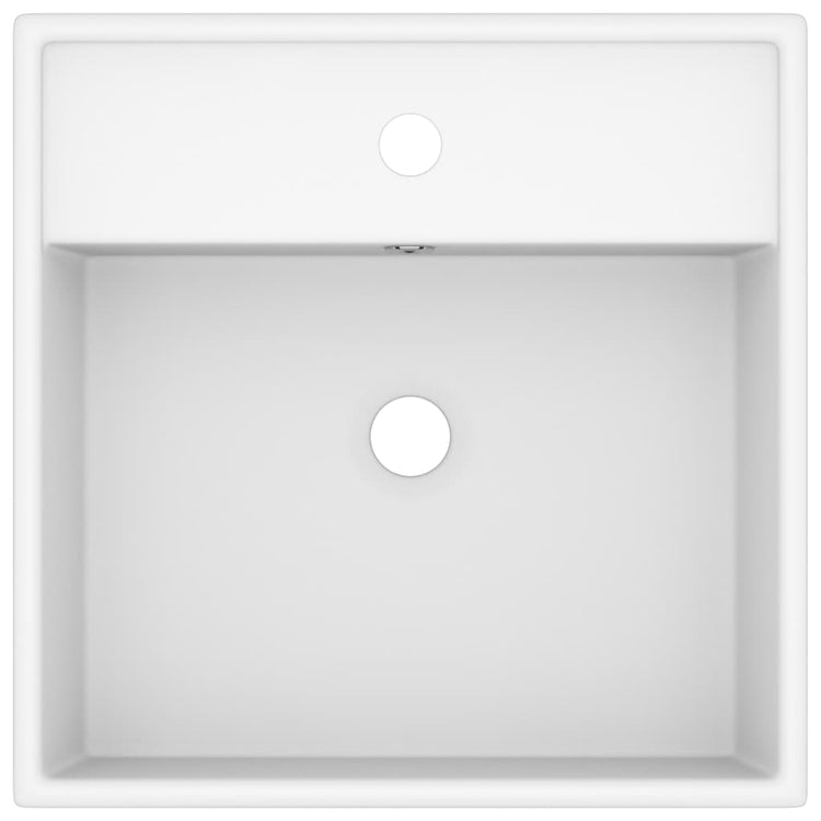 Vidaxl -Waschbecken mit Landesquadrat 41 x 41 cm Keramikmatte Weiß