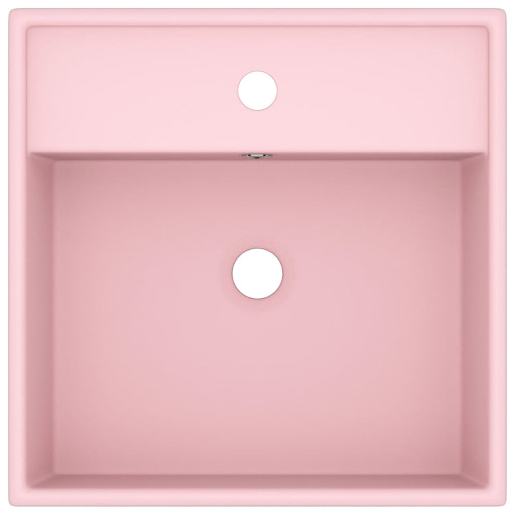 VIDAXL WASHBAIN mit Landesquadrat 41 x 41 cm Keramik Sole Pink