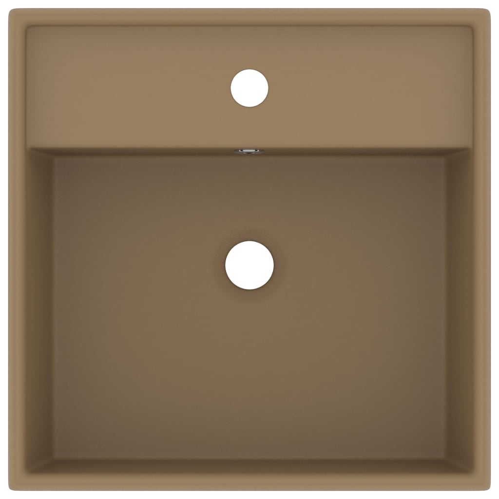 VIDAXL WASHBAIN mit Landesquadrat 41 x 41 cm Keramikmattencreme