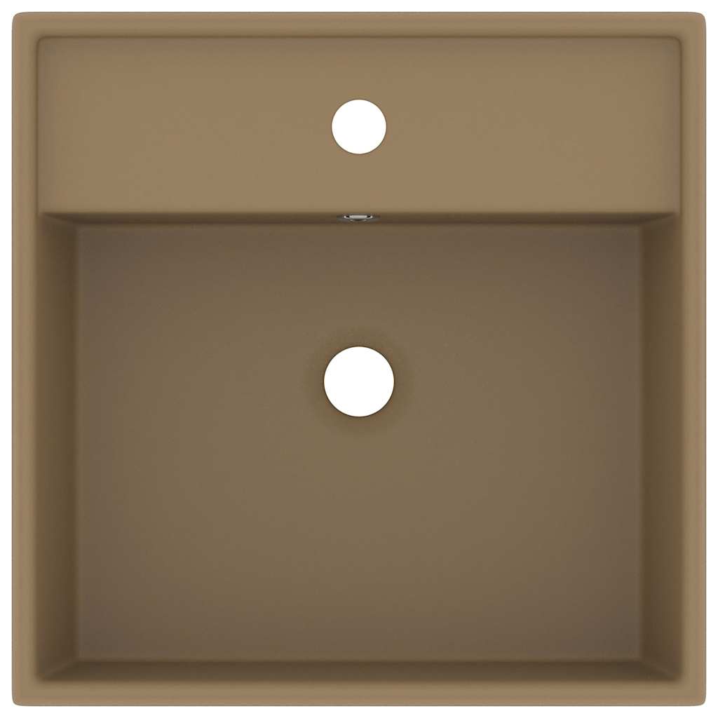 VIDAXL WASHBAIN mit Landesquadrat 41 x 41 cm Keramikmattencreme