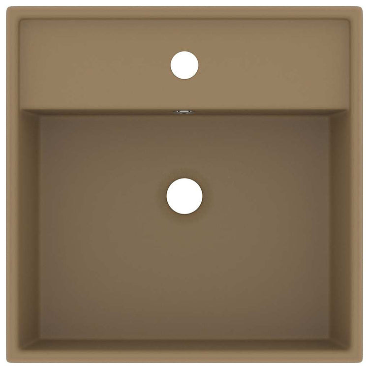 VIDAXL WASHBAIN mit Landesquadrat 41 x 41 cm Keramikmattencreme