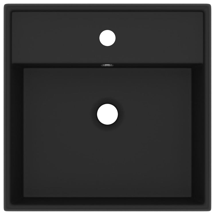 VIDAXL WASHBAIN mit Landesquadrat 41 x 41 cm Keramikmattschwarz