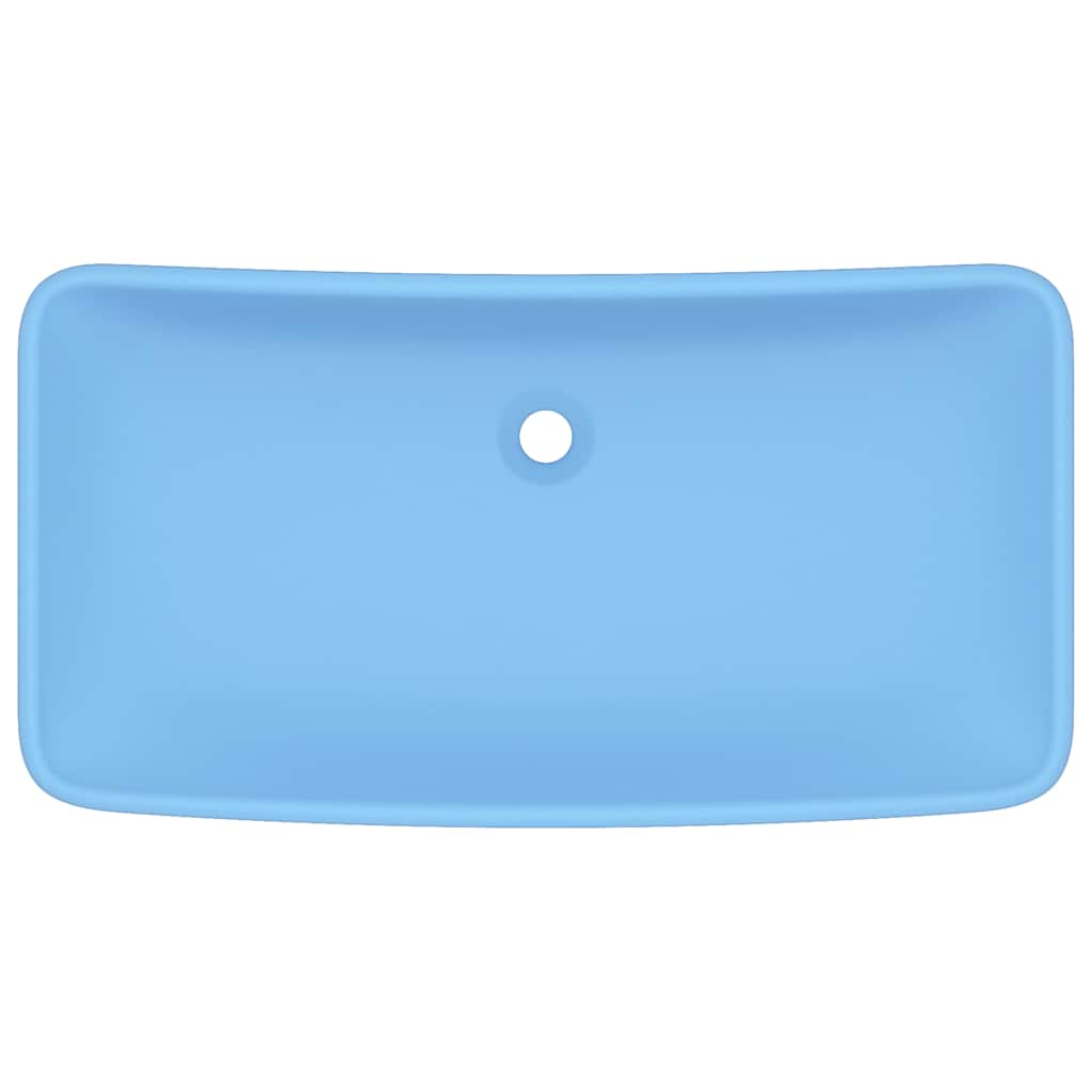 VIDAXL WASHBAIN RETTANGULAR 71 x 38 cm Keramik Matt Hell Blau