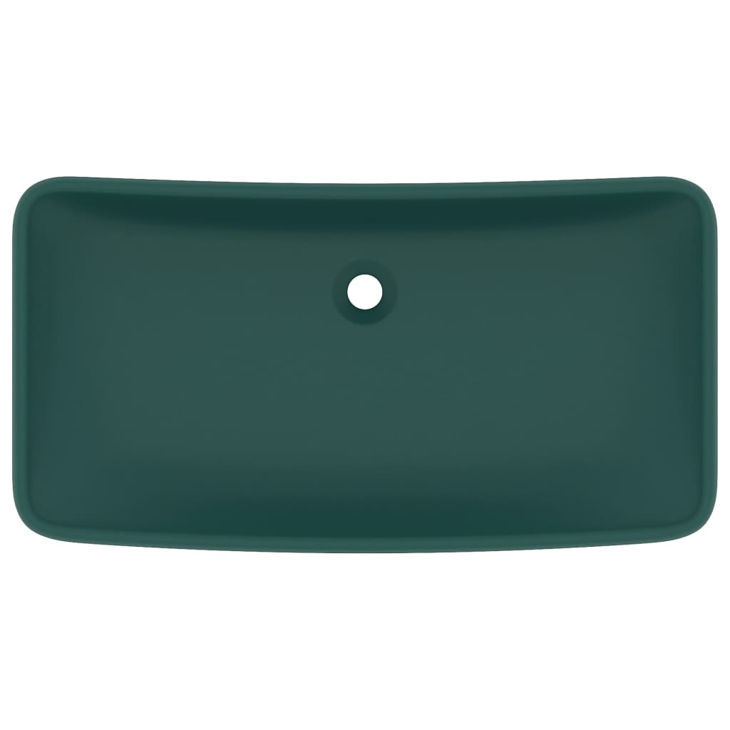 VIDAXL WASHBAIN RETTANGULAR 71 x 38 cm Keramikmatte dunkelgrün