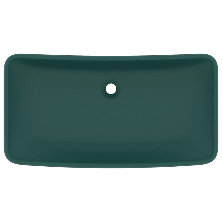 VIDAXL WASHBAIN RETTANGULAR 71 x 38 cm Keramikmatte dunkelgrün