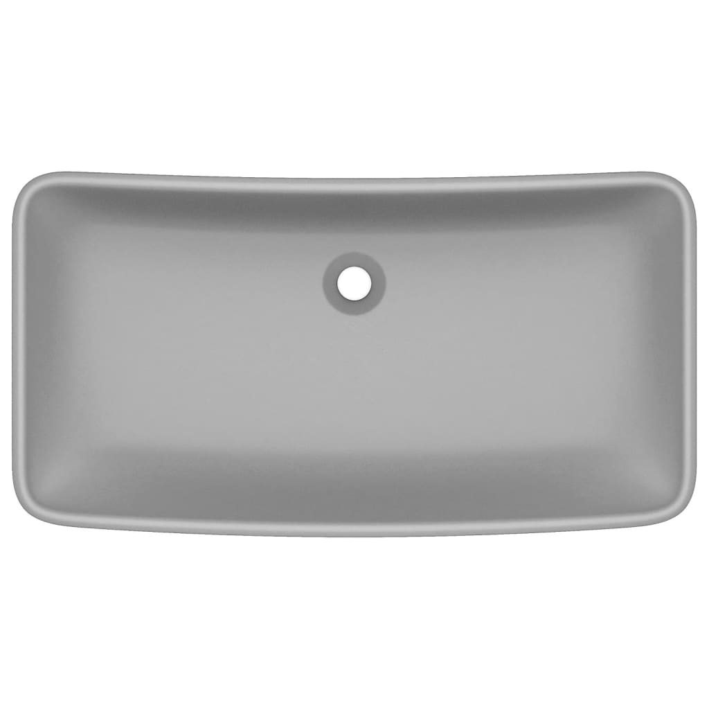 VIDAXL WASHBAIN RETTANGULAR 71 x 38 cm Keramik Matt Hellgrau