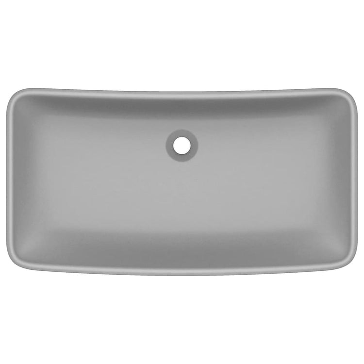 VIDAXL WASHBAIN RETTANGULAR 71 x 38 cm Keramik Matt Hellgrau