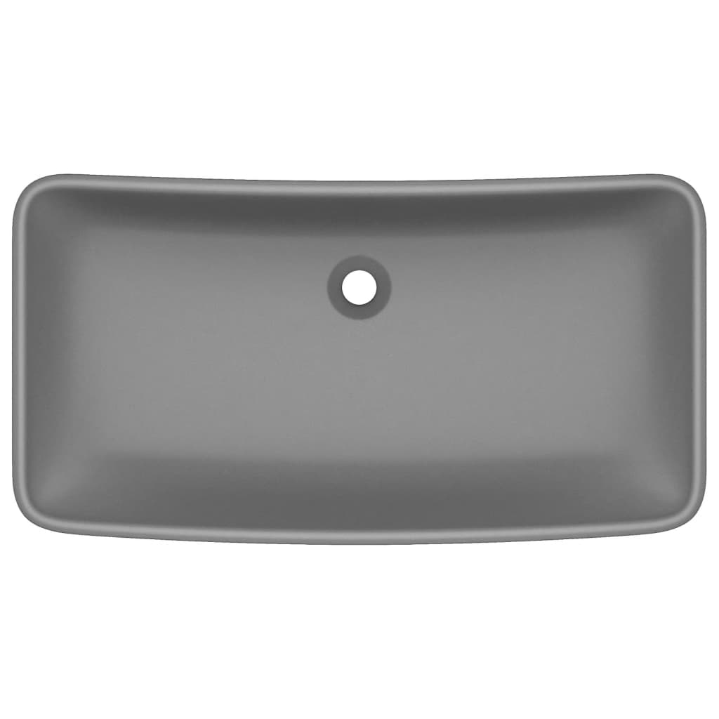 VIDAXL WASHBAIN RETTANGULAR 71 x 38 cm Keramikmatte dunkelgrau