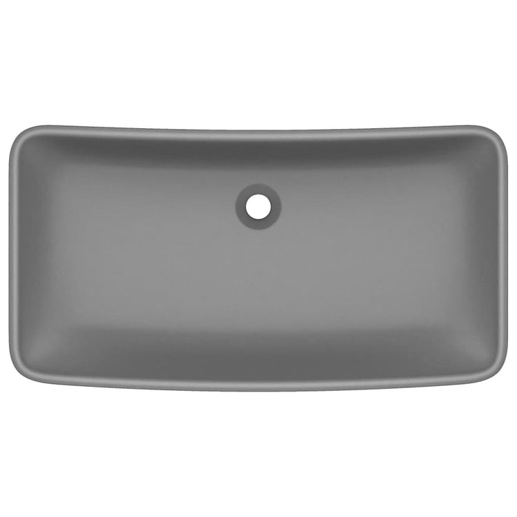 VIDAXL WASHBAIN RETTANGULAR 71 x 38 cm Keramikmatte dunkelgrau