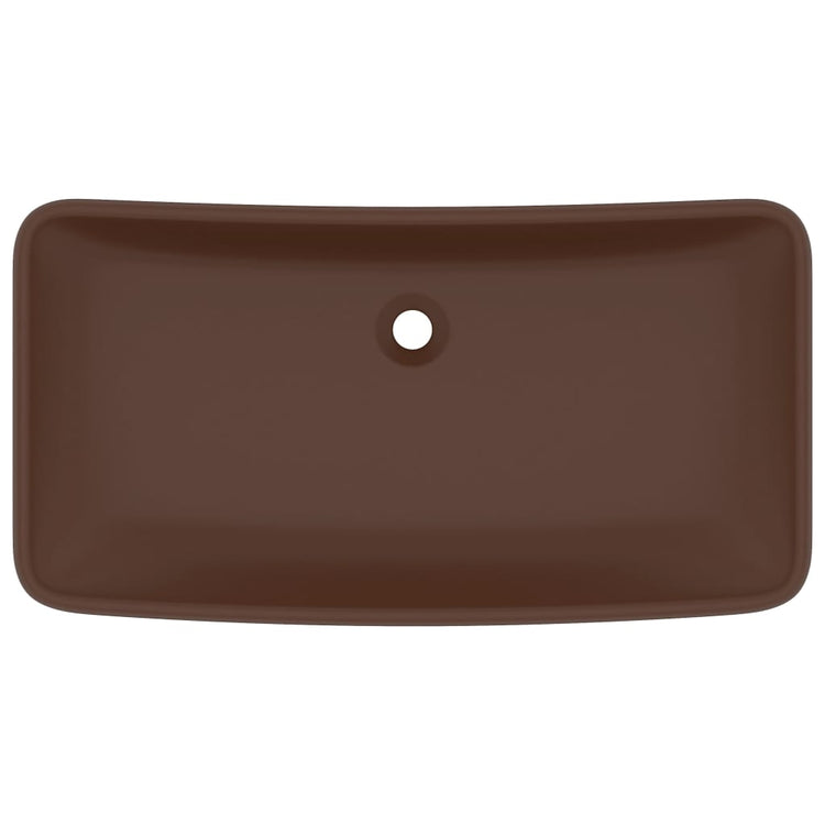 VIDAXL WASHBAIN RETTANGULAR 71 x 38 cm Keramik Matt Dunkelbraun