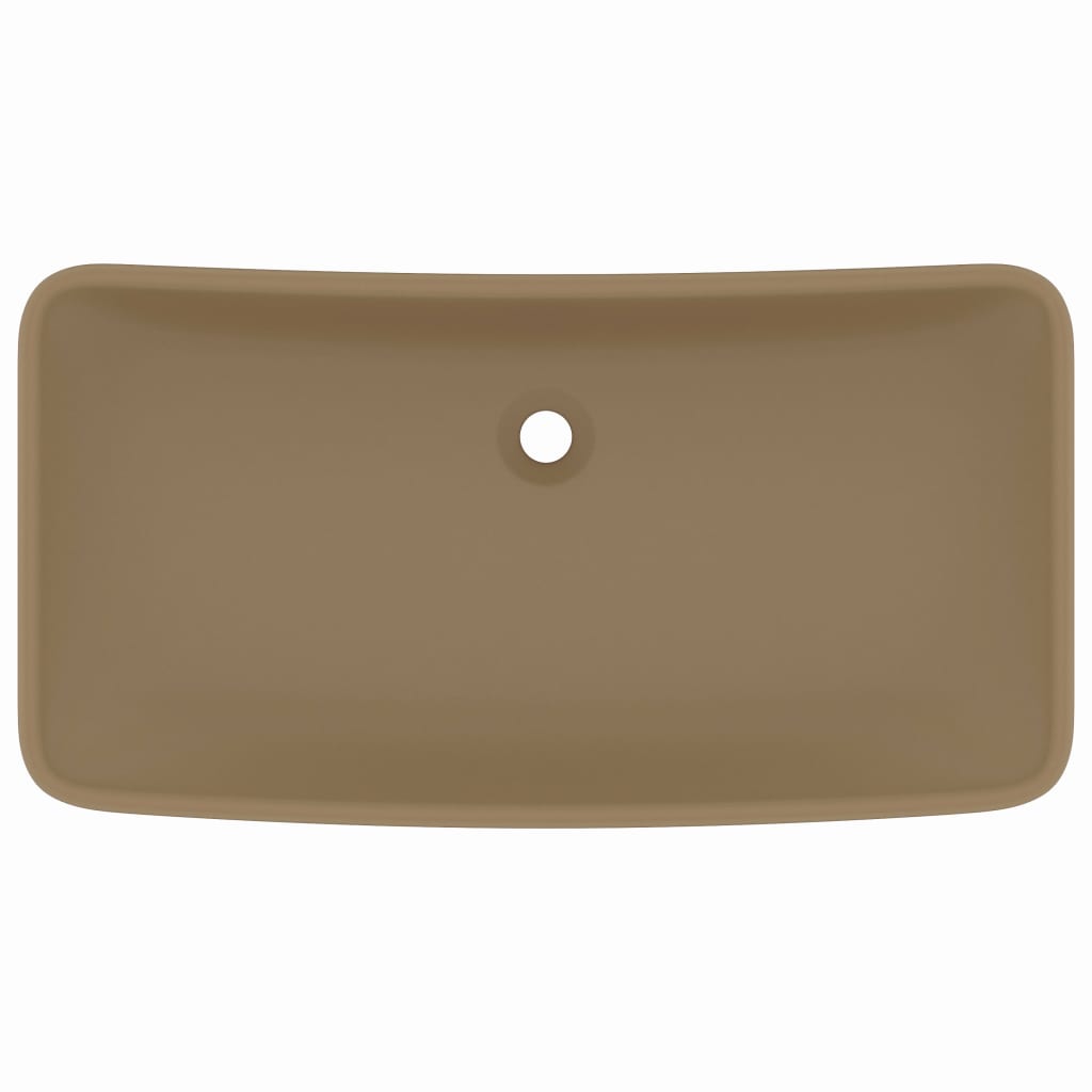 VIDAXL WASHBAIN RETTANGULAR 71 x 38 cm Keramikmattencreme