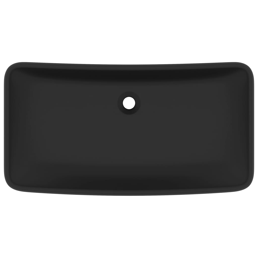 VIDAXL WASHBAIN RETTANGULAR 71 x 38 cm Keramikmattschwarz