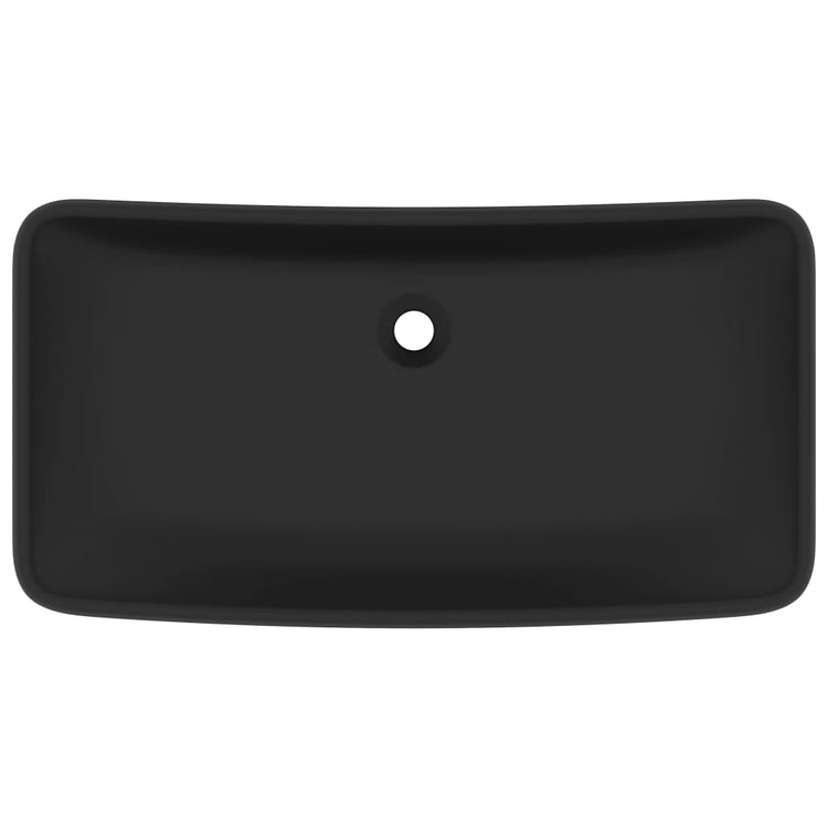 VIDAXL WASHBAIN RETTANGULAR 71 x 38 cm Keramikmattschwarz
