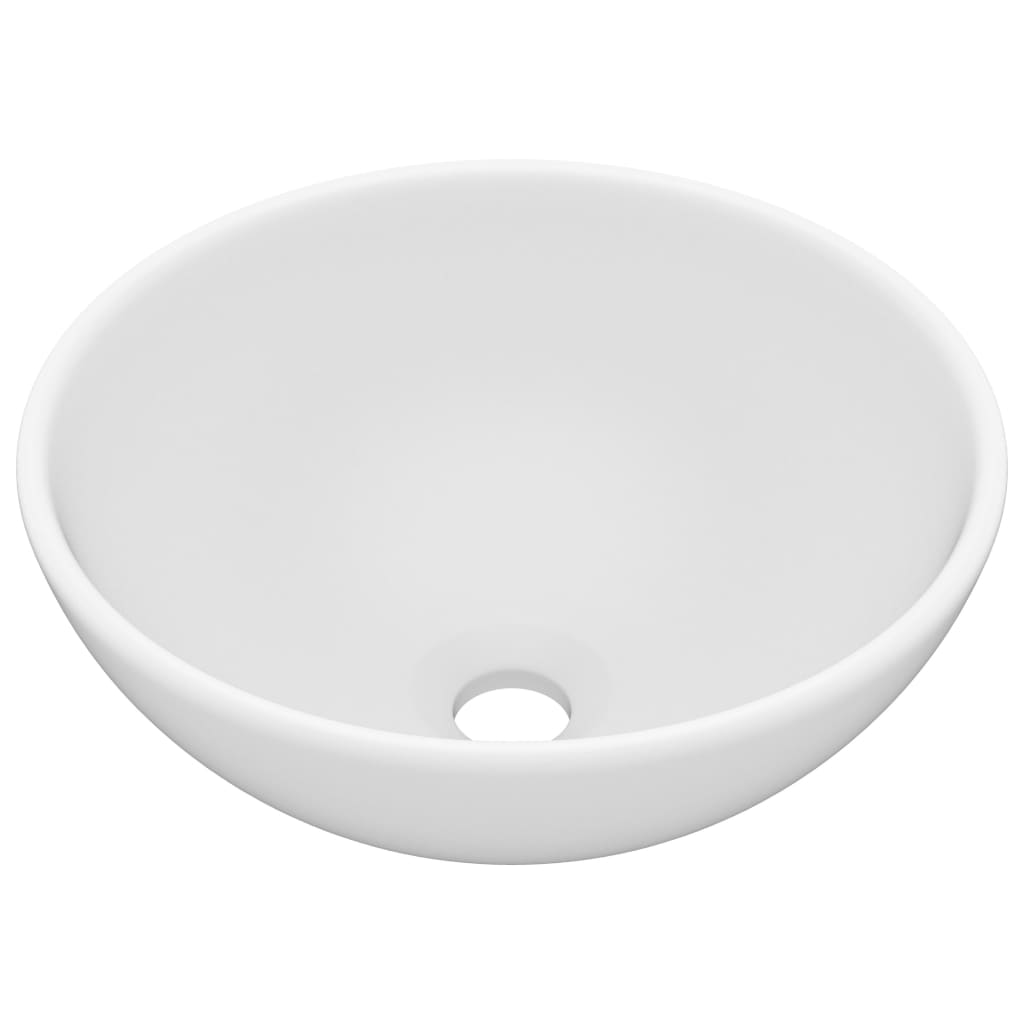 Vidaxl Washbeasin rund 32,5 x 14 cm Keramikmatte Weiß