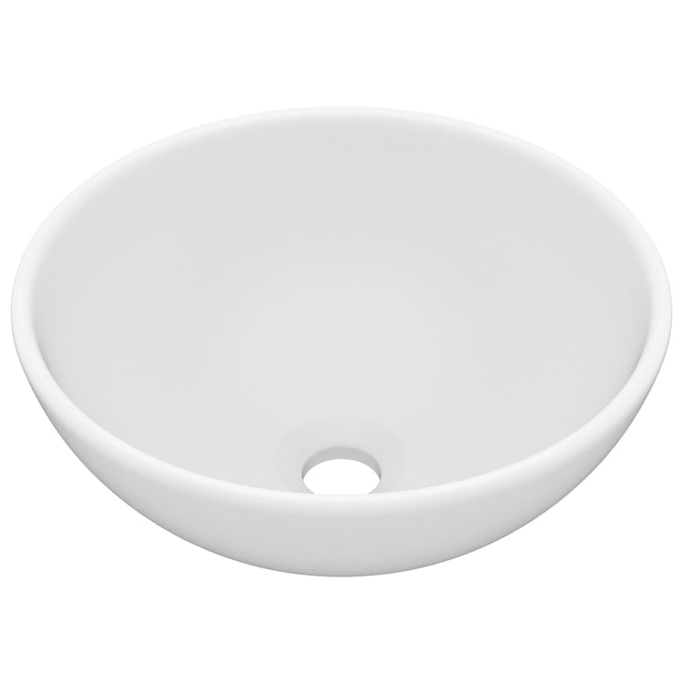 Vidaxl Washbeasin rund 32,5 x 14 cm Keramikmatte Weiß