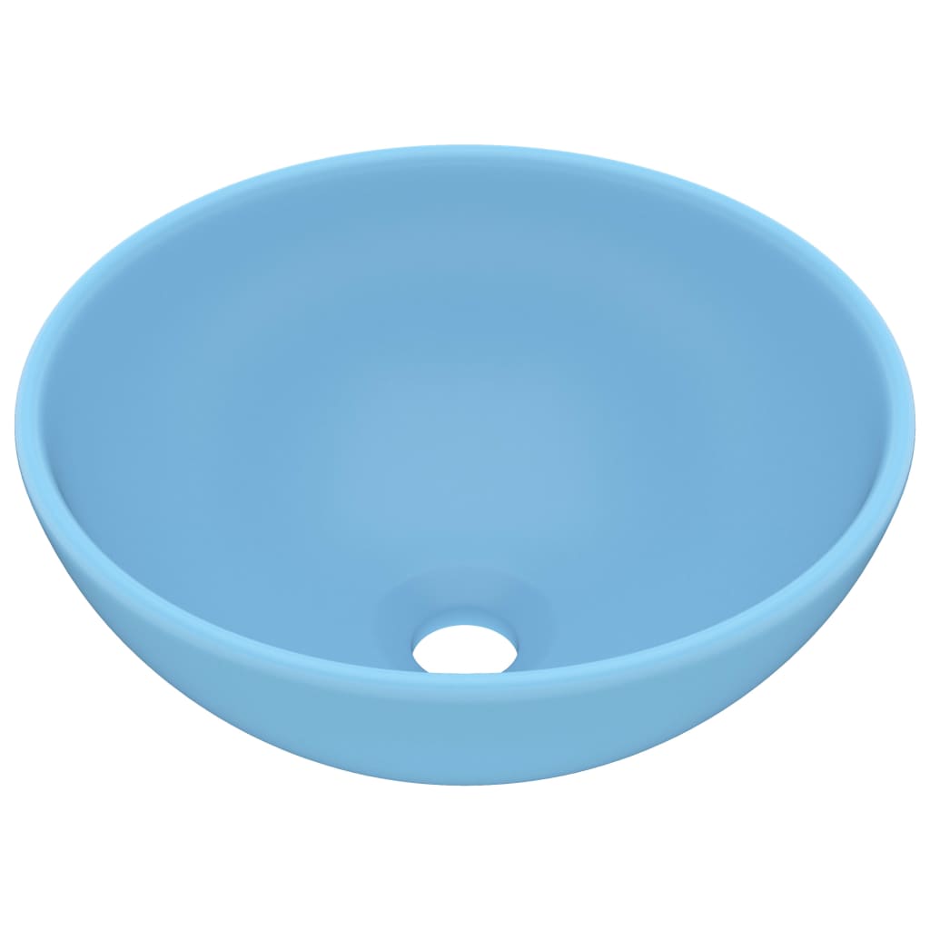 Vidaxl Washbeasin rund 32,5 x 14 cm Keramik Matt Hellblau