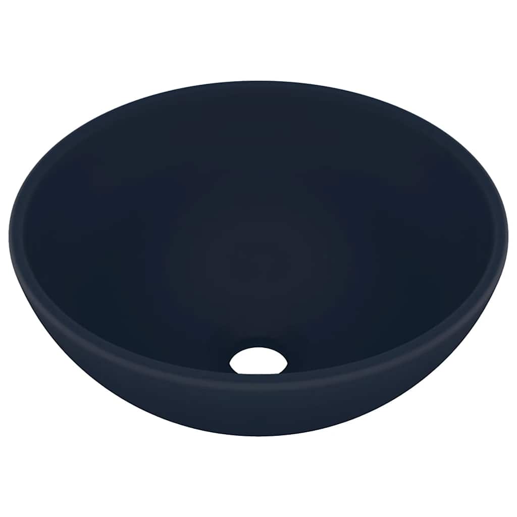 Vidaxl Washbeasin rund 32,5 x 14 cm Keramikmatte dunkelblau