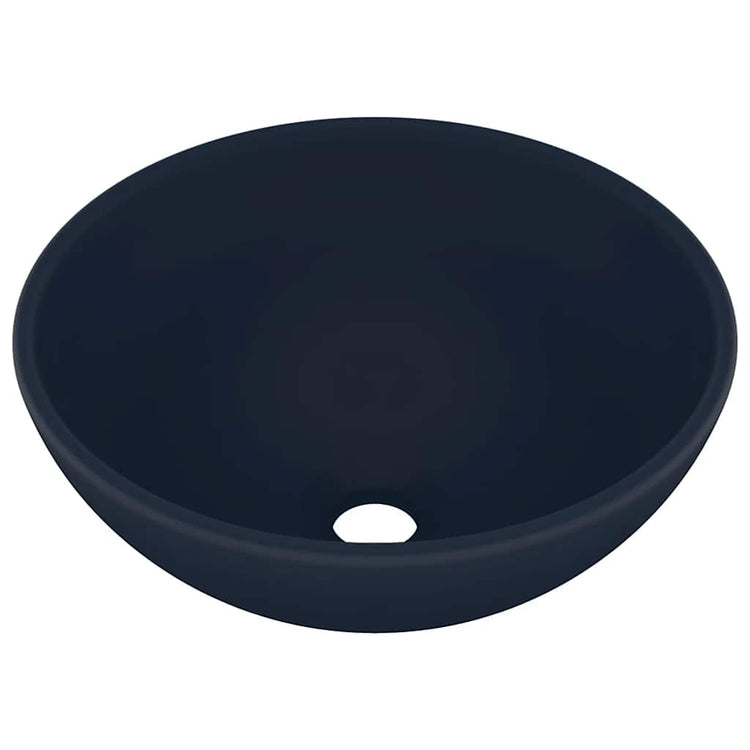 Vidaxl Washbeasin rund 32,5 x 14 cm Keramikmatte dunkelblau