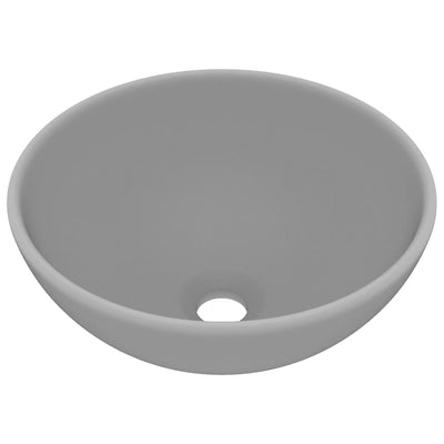 VIDAXL WASHBAIN RUND 32,5 x 14 cm Keramik Matt Hellgrau