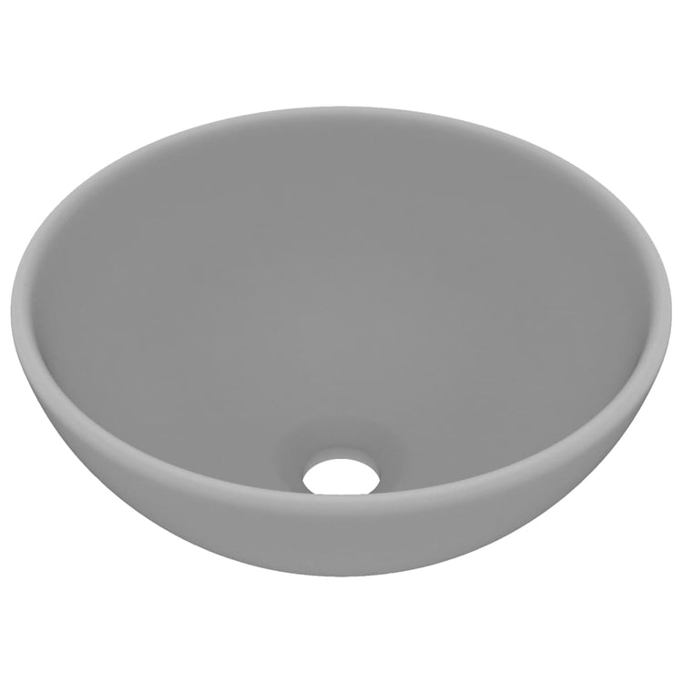 VIDAXL WASHBAIN RUND 32,5 x 14 cm Keramik Matt Hellgrau