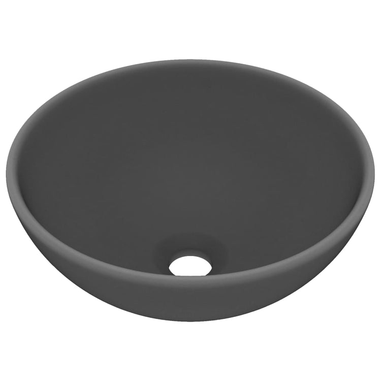 Vidaxl Washbeasin rund 32,5 x 14 cm Keramikmatte dunkelgrau