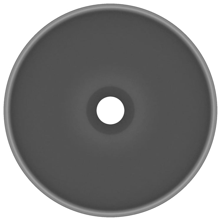 Vidaxl Washbeasin rund 32,5 x 14 cm Keramikmatte dunkelgrau
