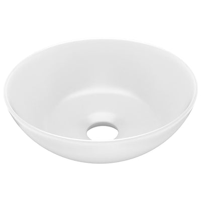 Vidaxl Washbeasin Round Keramikmatte Weiß