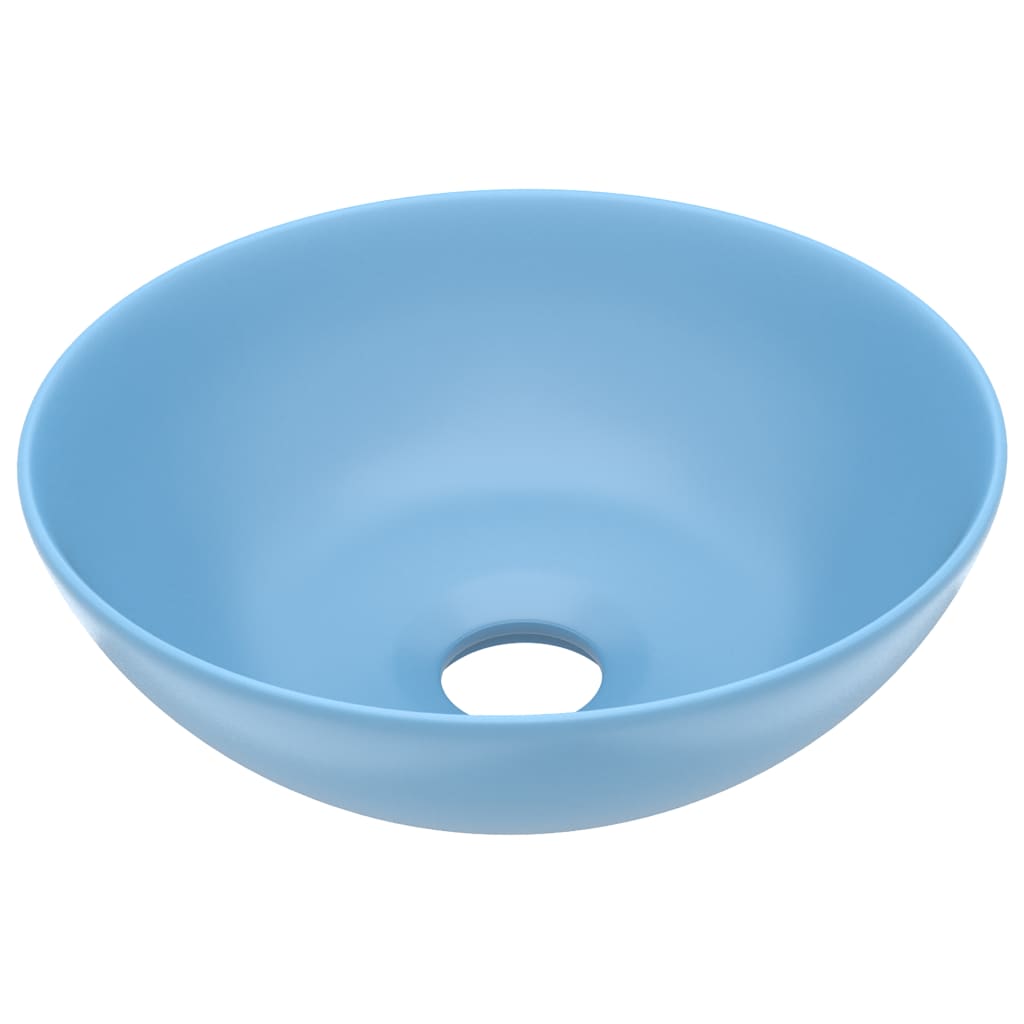 Vidaxl Washbeasin rund Keramikhellblau