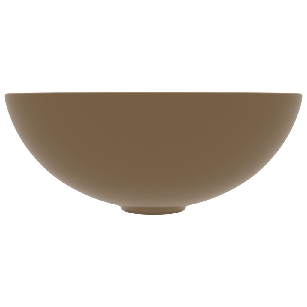 Vidaxl Washbeer rund Keramikmatcream