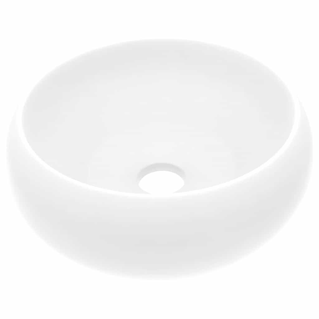 VIDAXL WASHBAIN Rund 40x15 cm Keramikmatte Weiß
