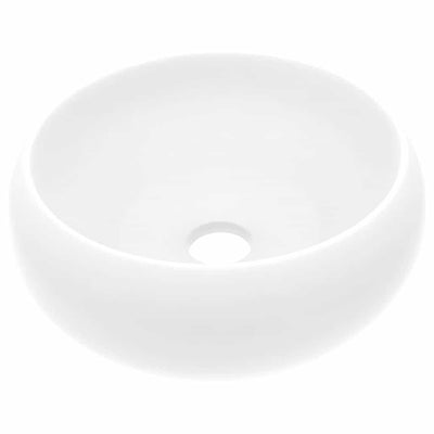 VIDAXL WASHBAIN Rund 40x15 cm Keramikmatte Weiß