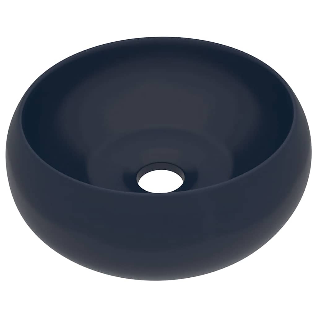 Vidaxl Washbeasin rund 40x15 cm Keramikmatte dunkelblau