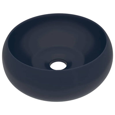 Vidaxl Washbeasin rund 40x15 cm Keramikmatte dunkelblau