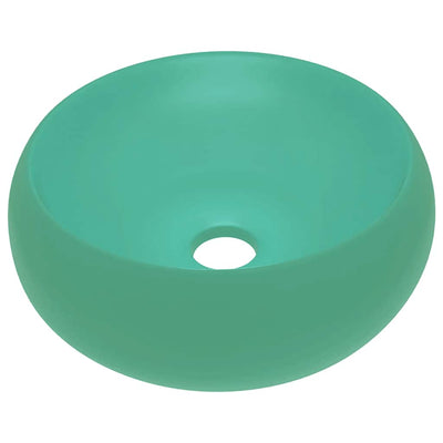 Vidaxl Washbeasin rund 40x15 cm Keramik Matt Hellgrün