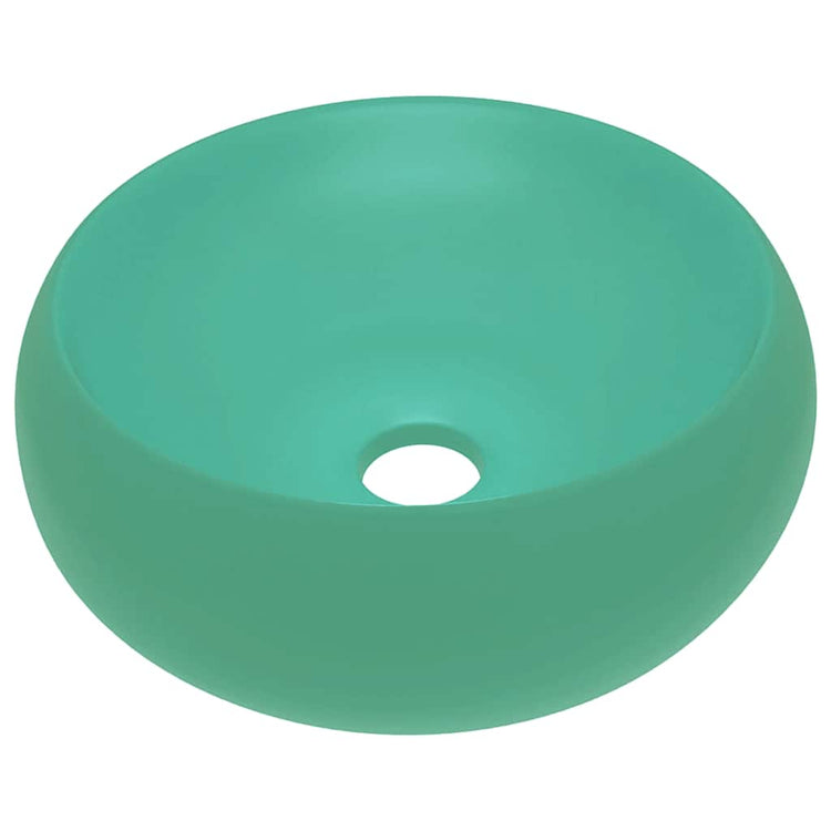 Vidaxl Washbeasin rund 40x15 cm Keramik Matt Hellgrün