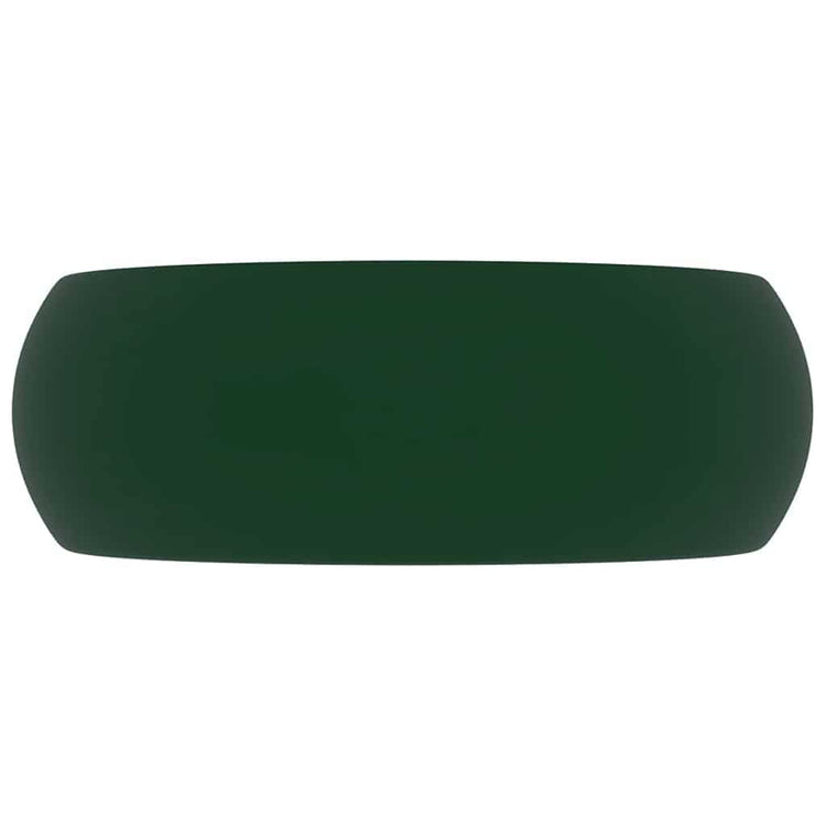 Vidaxl Washbeasin rund 40x15 cm Keramikmatte dunkelgrün