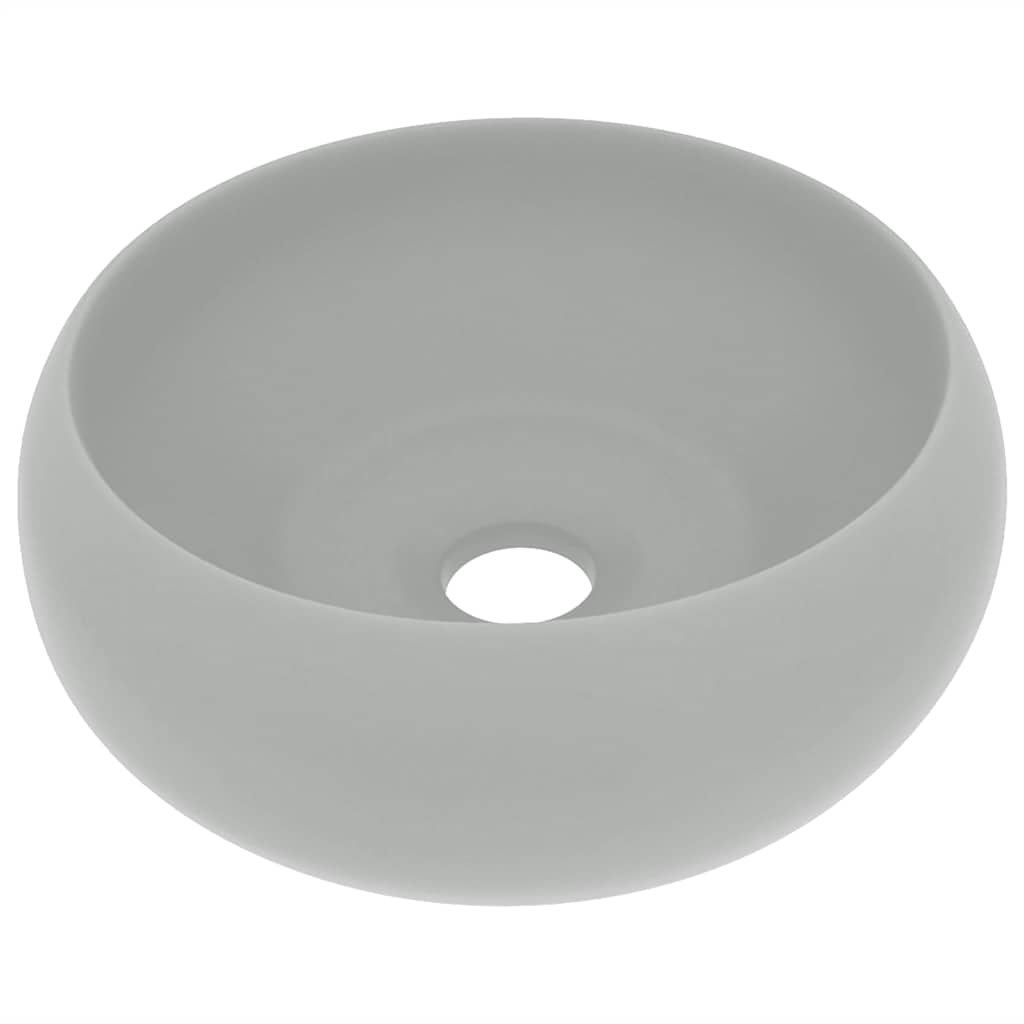 Vidaxl Washbeasin rund 40x15 cm Keramik Matt Hellgrau