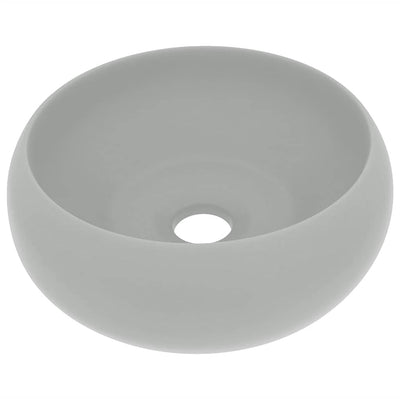 Vidaxl Washbeasin rund 40x15 cm Keramik Matt Hellgrau