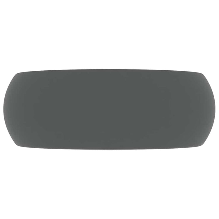 Vidaxl Washbeasin rund 40x15 cm Keramikmatte dunkelgrau