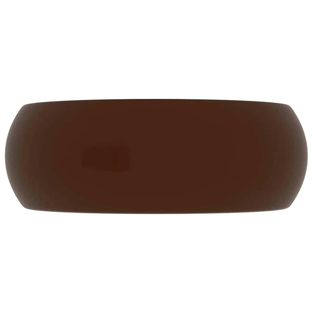 Vidaxl Washbeasin rund 40x15 cm Keramik Matt Dunkelbraun