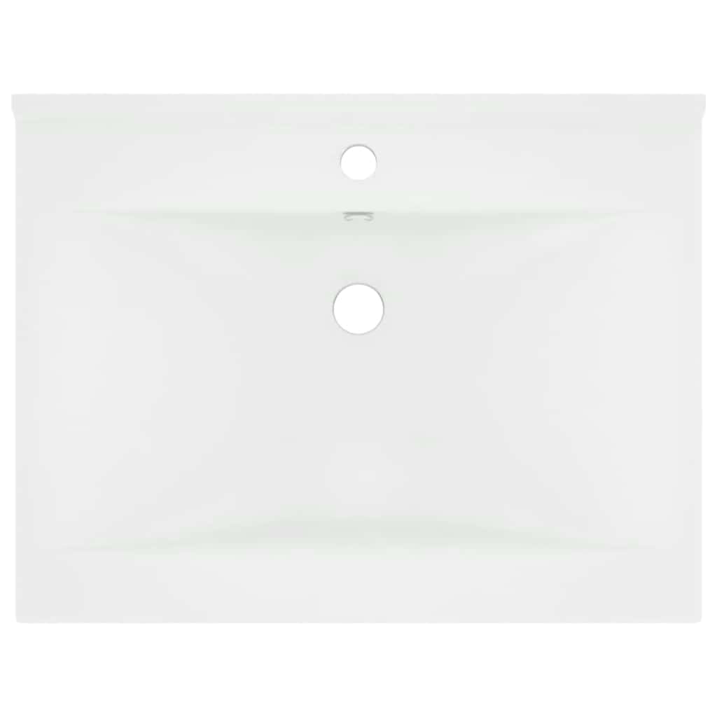 VIDAXL WASHBAIN mit TAP -Loch 60x46 cm Keramikmatte Weiß